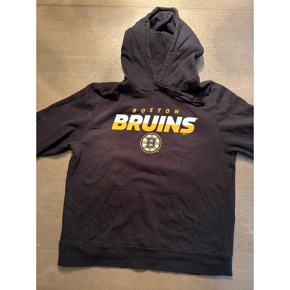 Fanatics Boston Bruins NHL Hoodie Mens Large Black Pullover Sweatshirt Logo